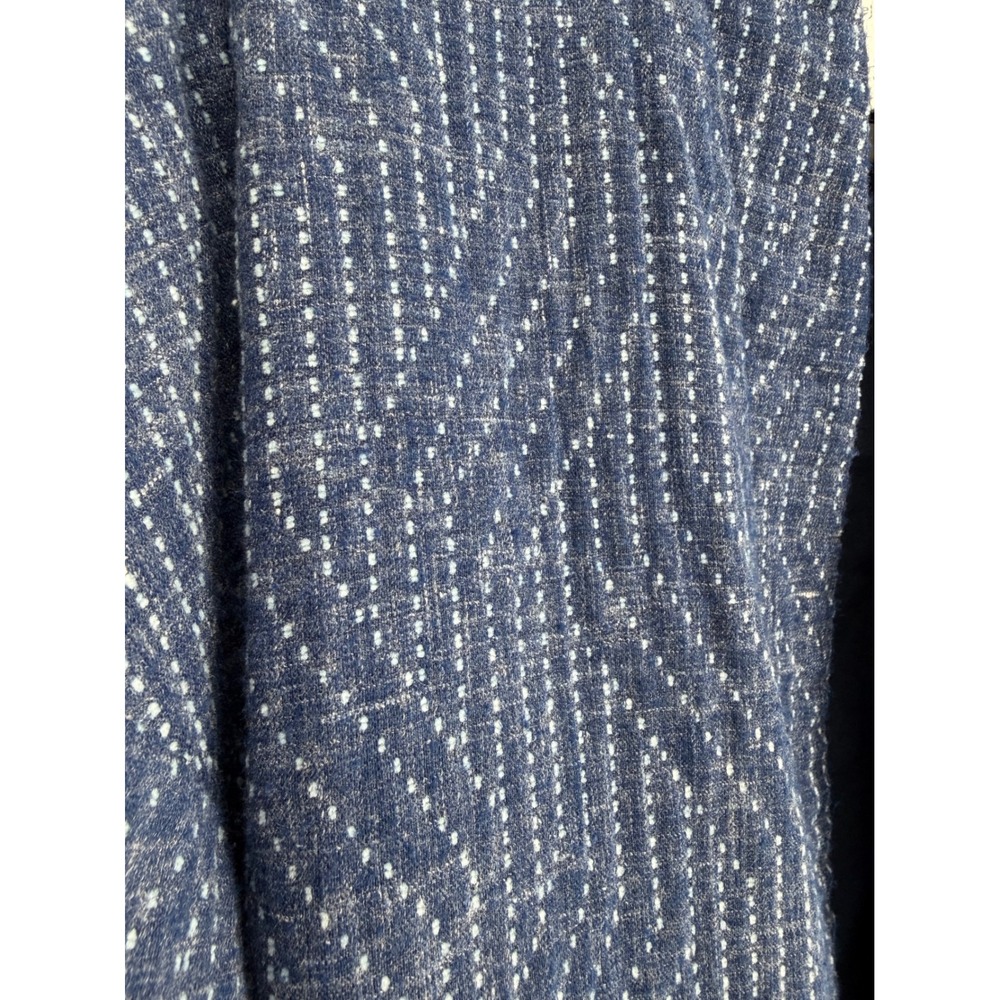 J. Jill Womens L Petite Blue Geometric Textured Open Front Elements Jacket - Picture 3 of 6